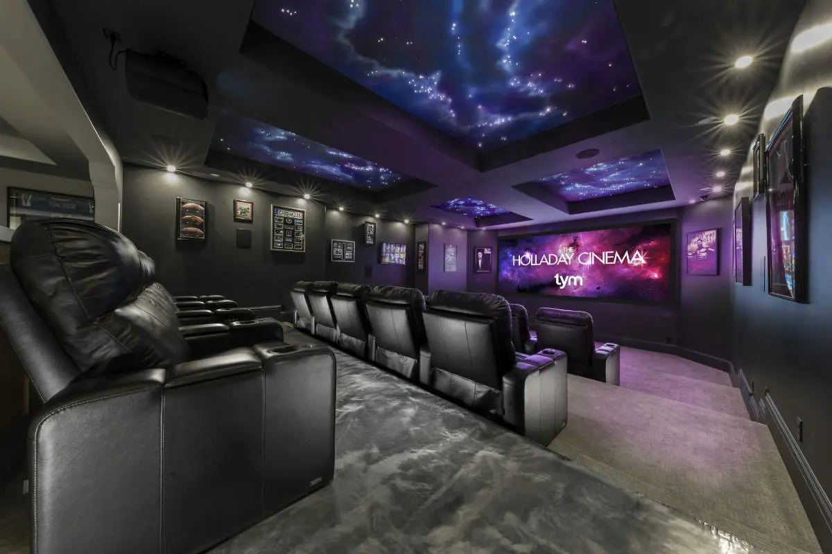 Finished custom home theater
