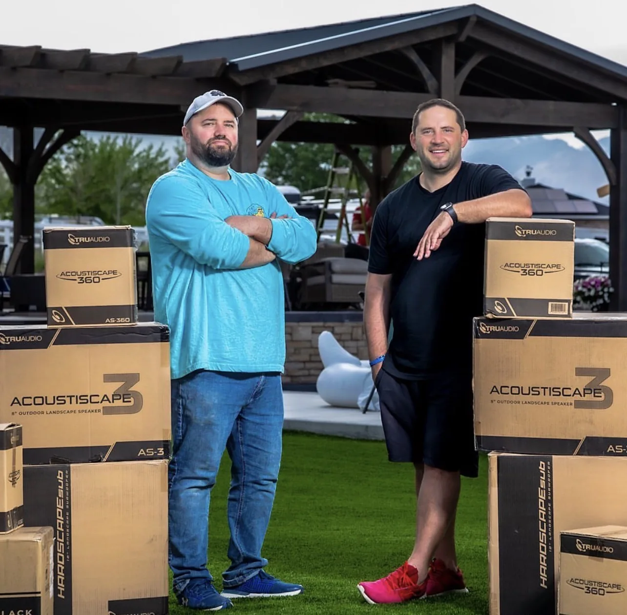 The SmartHome Brothers back with a stack of TruAudio landscape speaker boxes